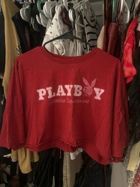 Playboy Red Cropped Shirt